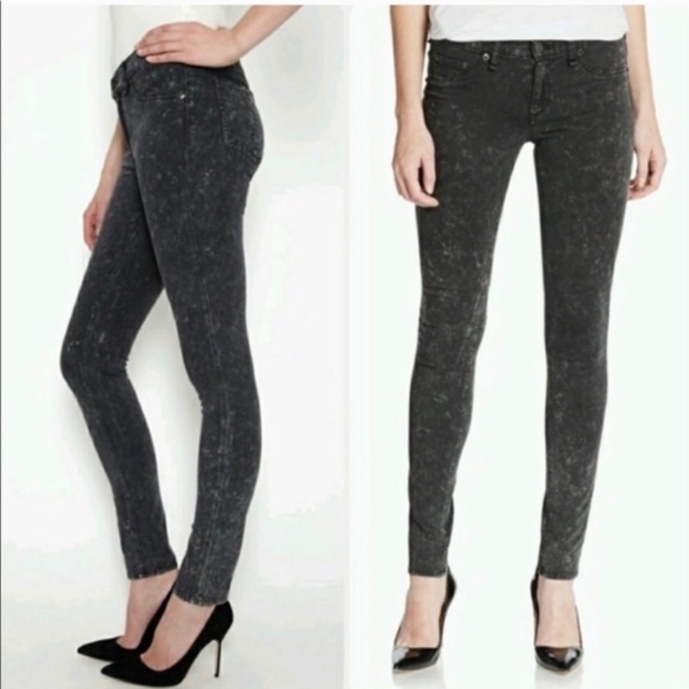 Rag & Bone black Legging Rosebowl Acid Wash Jeans - Picture 1 of 8